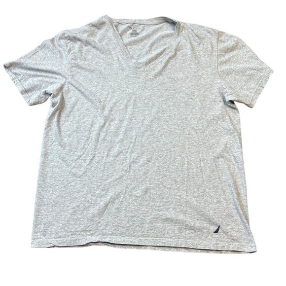 Nautica Women's Large V Neck T Shirt Light Gray Size Large - Picture 1 of 4
